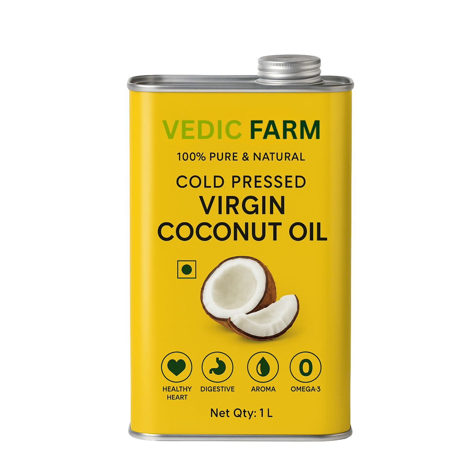 Wood Pressed Coconut Oil-1L Tin Can